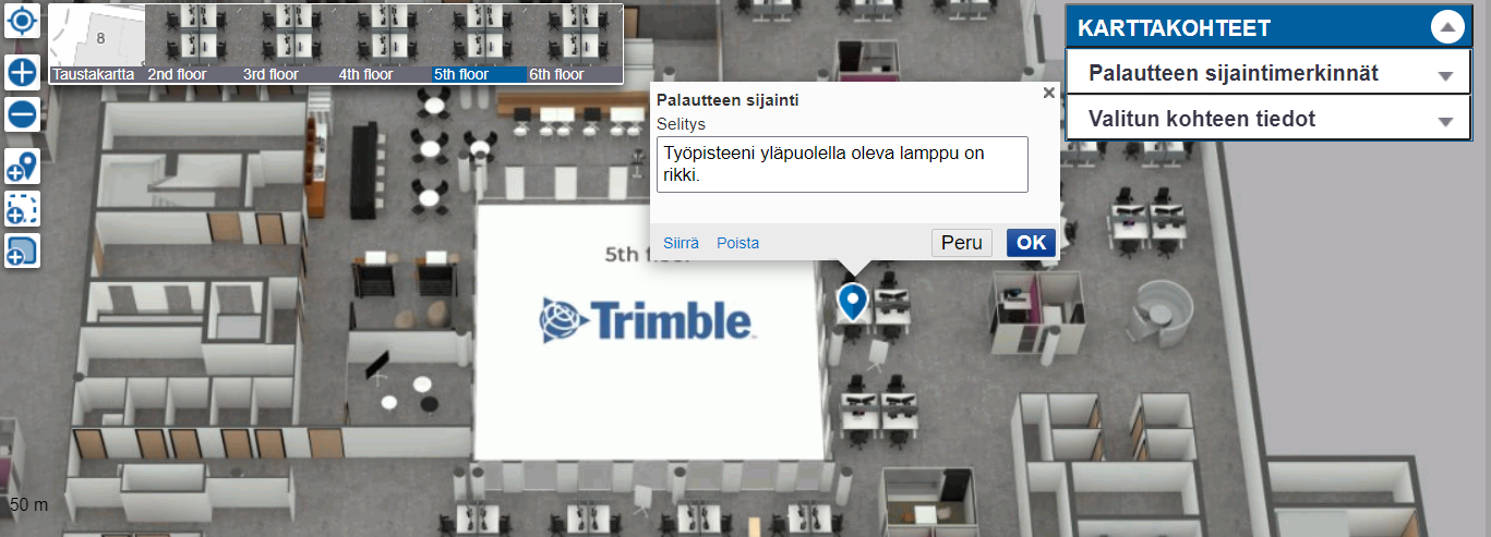 Trimble Feedback käytössä toimitalossamme Trillossa