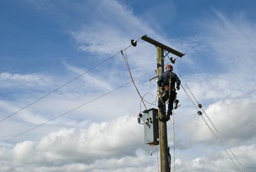 Lineman on Pole