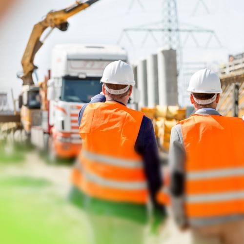 Field crew on construction site